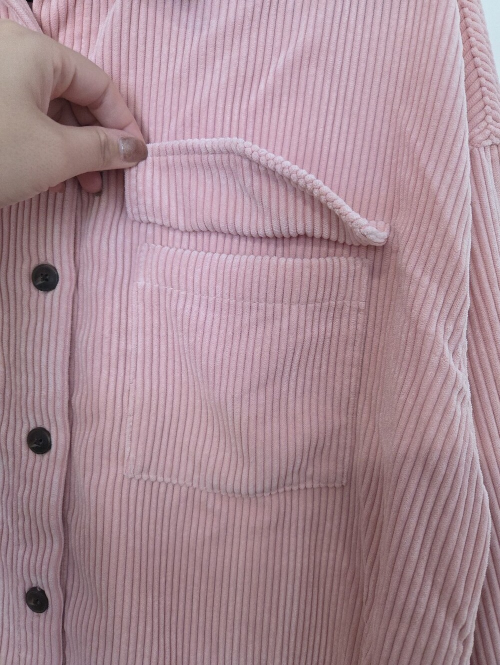 Twik Simons Pink Corduroy Oversized Shacket Jacket Size Small - Picture 5 of 12